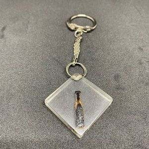 Vintage Bottle Incased in Acrylic on Keychain Rare